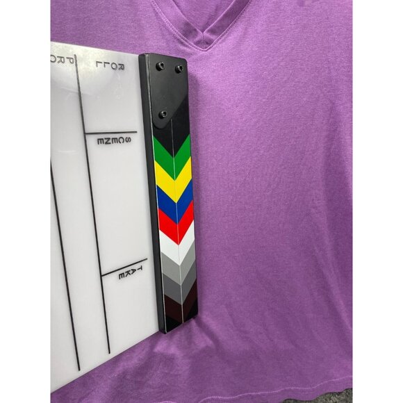 Nike Dri-Fit T-Shirt Women's Small Purple Cotton Classic Regular Fit V-Neck Tee - Picture 9 of 10